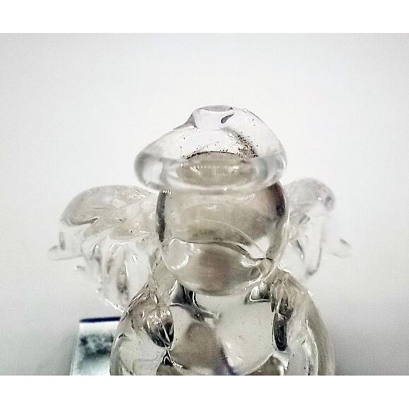 Glass Angel Figurine On Mirrored Base 2.75 Inch Tall Elegant Christmas Holiday - Picture 3 of 13